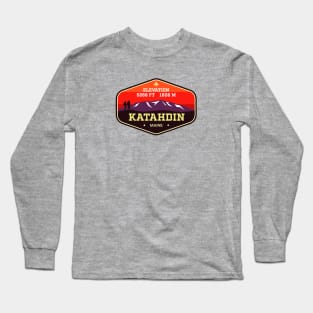 Mount Katahdin - Maine - Appalachian Trail Mountain Climbing Badge Long Sleeve T-Shirt